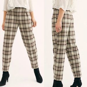 Free People • Brecan plaid high waisted trouser pant